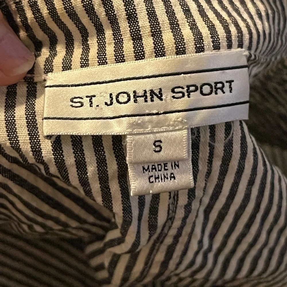 St. John Sport striped searsucker cotton blazer